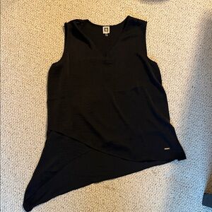 Anne Klein Black Asymmetrical Sleeveless Top